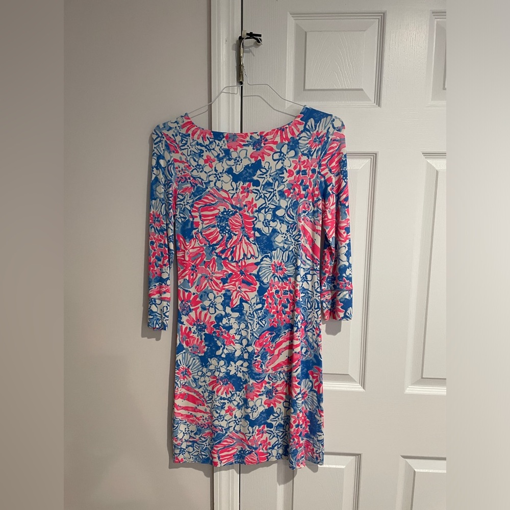 Lilly Pulitzer long sleeve shift dress in Bay Blue